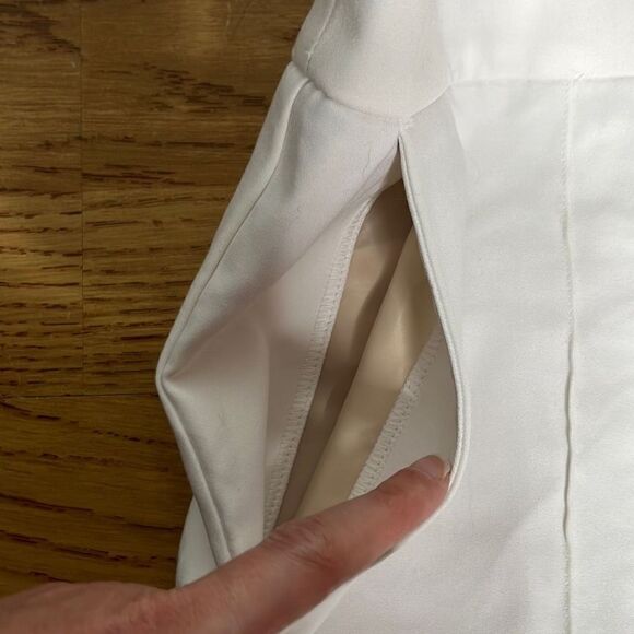 Express Stretchable Trousers Ankle High Rise Curvy White Women's Pants Size 8S N - Picture 7 of 16